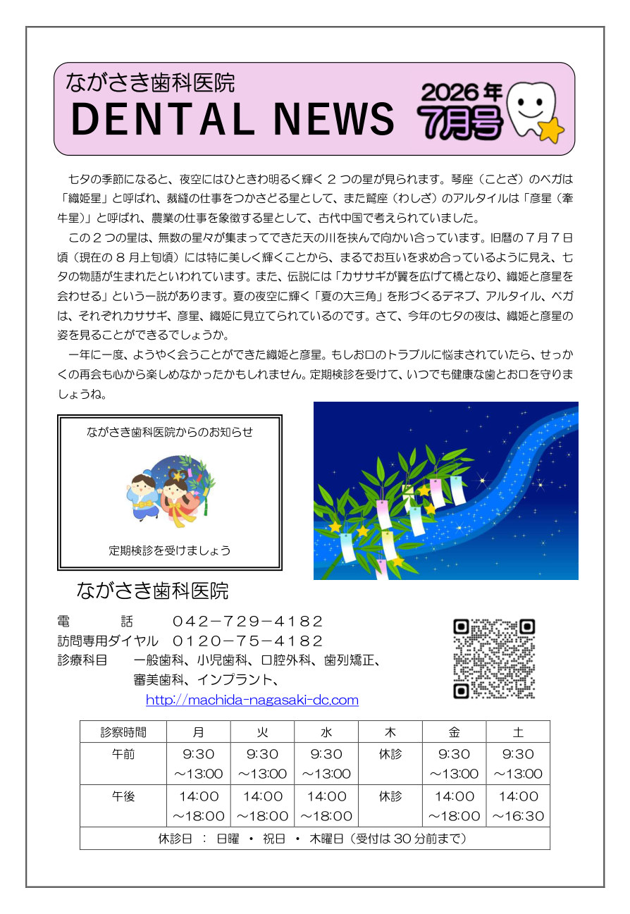 町田市ながさき歯科医院新聞 最新号 1/2